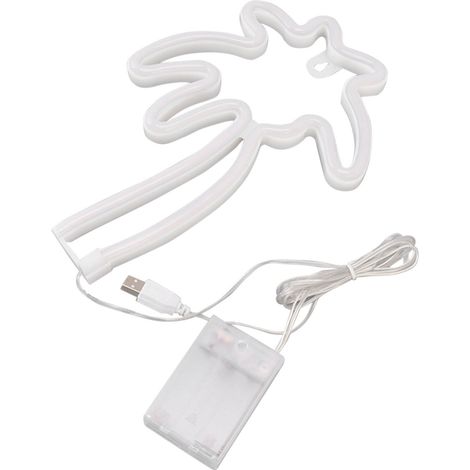 Lampe LED néon décorative murale en forme de cocotier, alimentée par USB, veilleuse pour chambre avec interrupteur à bascule (1/5)