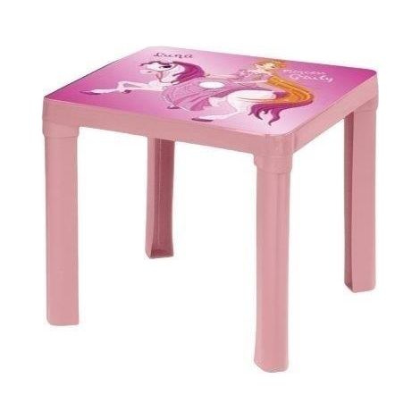 Mesa de plástico rosa pastel