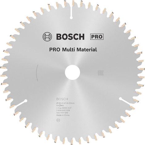 Lame de scie circulaire Bosch MultiMaterial 190x2,4x20 54Z - 2608640508