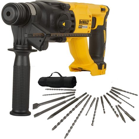 Dewalt DCH133N 18v Brushless SDS Hammer Drill 3 Mode + 17 Piece Bit Set (1/4)