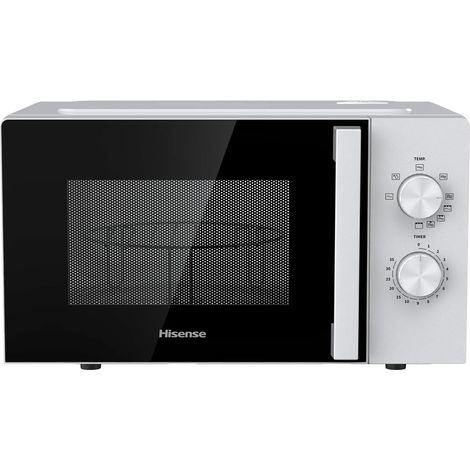 HiSense Forno a microonde H20MOWP1HG con funzione grill e controllo meccanico, capacità 20 l, potenza 700 watt su 5 livelli, colore Bianco