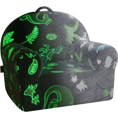 Fauteuil pour enfants avec éponge 25D haute densité, canapé pour enfants, housse douce en tissu phosphorescent, sofa pour tout-petits, meuble d’enfants pour se reposer, chambre à coucher, gris (1/5)