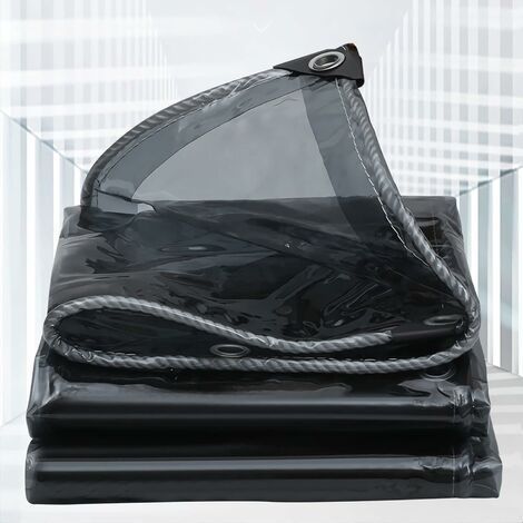 Gewächshausplane, schwarze transparente Polyethylenplane, reißfeste, wasserdichte Schutzplane, wasserdichte Plane 0,35 mm dick (2 x 3 m) (1/5)