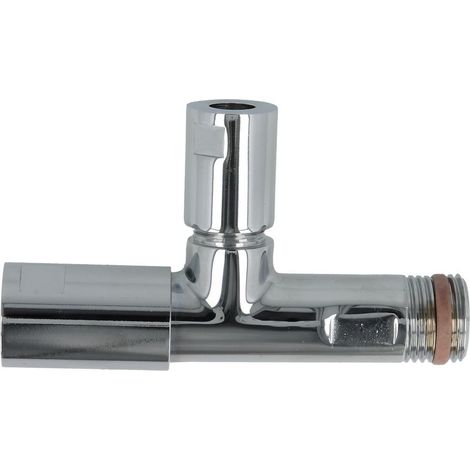 Vanne d'angle design classic-line, 1/2’’ auto-étanche,chromé, avec raccord+rosace