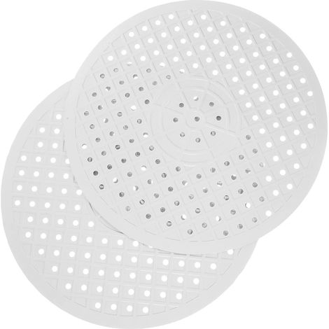 Paquete de 2 protectores de fregadero redondos de goma para fregadero de cocina, para fondo de cocina, drenaje central, manteles individuales redondos blancos, 31 cm (1/5)