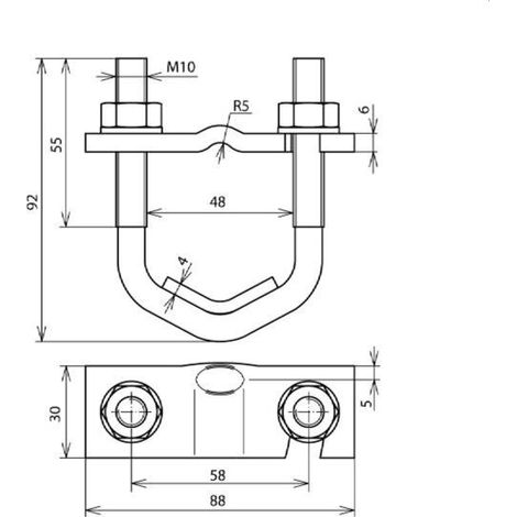 Dehn & Söhne Armierungsklemme 308045 f. Rd 10mm u. Fl 30-40mm St/blank