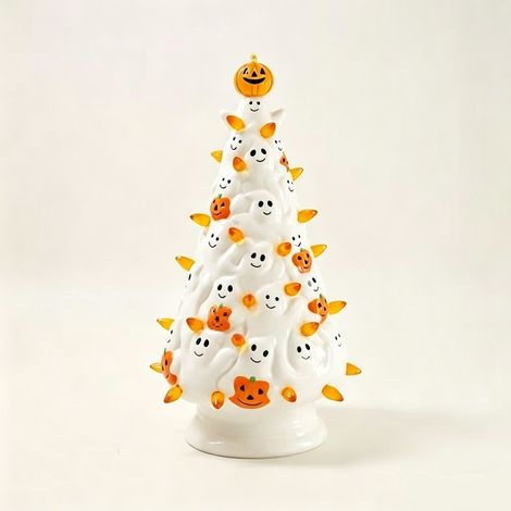 Neue gruselige Kürbislaternen – Gruselige Kürbis-Leuchtturm-Kerzen-Halloween-Dekoration Kürbislaterne (Stil A)