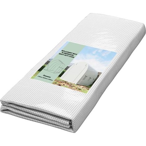 Telo per Serra 3x2x2 m con 6 Finestre Porta Avvolgibile e Bordi Interrati in PE Bianco (1/5)