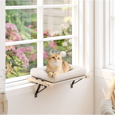 Lettino per gatto da finestra e termosifone in legno OKMYHOME (1/4)