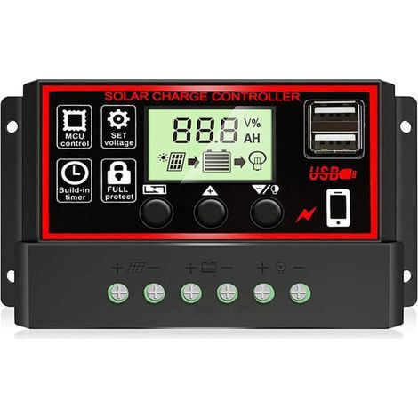 Dynamischer 12V/24V Solar-Laderegler, Batterieregler mit zwei USB-Anschlüssen (1/5)