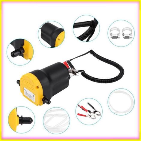 Pompe de transfert d' DC 12V 60W, extracteur de fluide de 250l avec pinces de batterie, pour moteur de voiture, moto, (1/4)