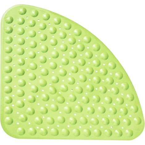 Eck-Duschmatte Sektor, rutschfest, aus Gummi, mit Saugnäpfen, für Dusche oder Badewanne, 54 x 54 cm (grün) (1/5)