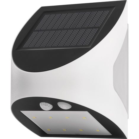 EMOS - LAMPE SOLAIRE LUMI LED POUR L'EXTÉRIEUR AVEC DÉTECTEUR DE MOUVEMENT - APPLIQUE MURALE SOLAIRE POUR MAISON/JARDIN AVEC LUM