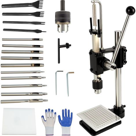 Machine à gaufrer et poinçonner en cuir Machine à gaufrer pour percer le cuir, bricolage, plaque en aluminium PP,compatible avec fer perforé,ciseau à coudre,tampons (1/5)