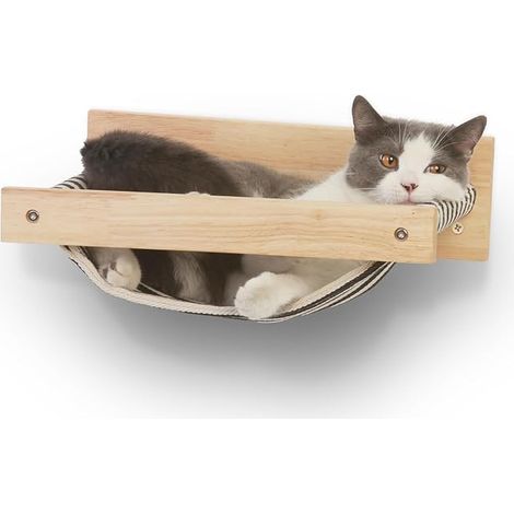 Wall Mounted Cat Hammock for Large Cat - Modern Beds and Perches - Furniture for Sleeping, Playing, Climbing and Relaxing - Easily Supports Up to 40 lbs (1/5)
