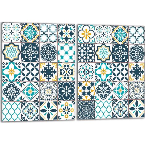 Plaque de protection en verre pour poêle 2x40x52 Mosaïque (1/5)