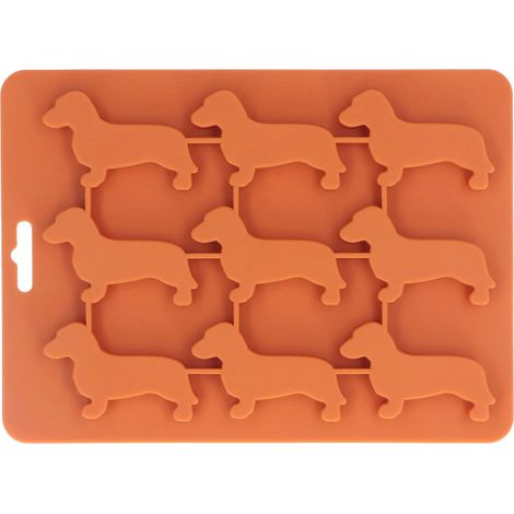 Silikon-Eiswürfelform in Hundeform, 9 Mulden für Eiswürfel, Schokolade, Gebäck und zum Formen. (1/5)