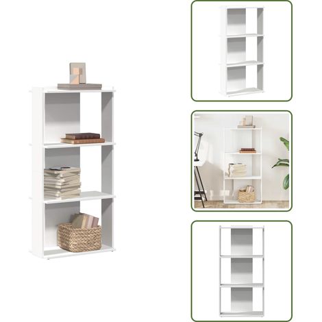 vidaXL Bücherregal 3 Böden Weiß 60x30x120 cm Holzwerkstoff (1/5)