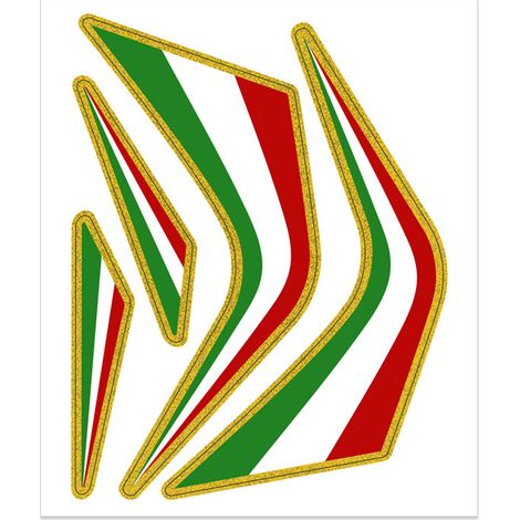 Kit Decorazioni Fregi Tricolore Italia, 12 x 9,5 cm