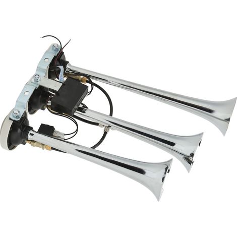 Luth trompette à 6 tons, chromé, 305/342/385x79mm, DC12V/24V, pour voitures, camions et yachts. (1/5)