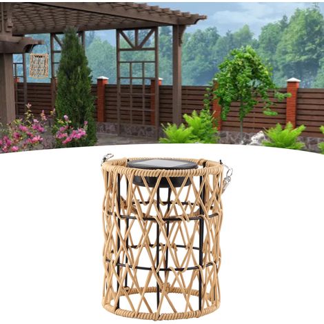 Lampe de jardin extérieure à LED pour villa, lanterne en fer tressé imitation vigne, simple et durable, lampe suspendue de cour à énergie solaire. (1/5)