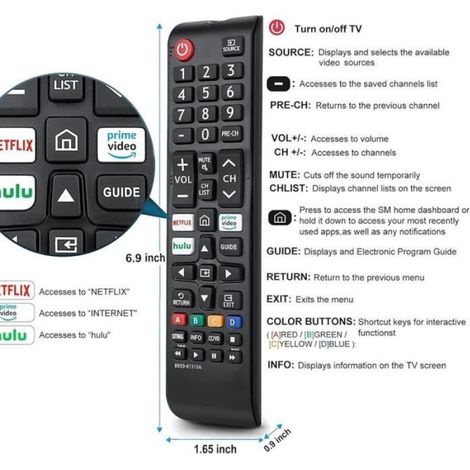 Télécommande universelle - Compatible Avec Téléviseurs LED LCD OLED - Pour Contrôle À Distance - 1 Pièce (1/4)