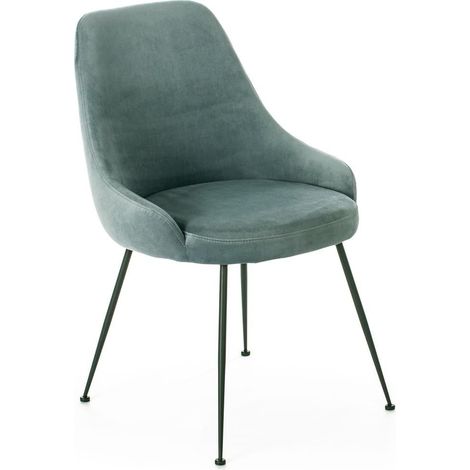 Sedia 48,5x49,5xH80 cm in Microfibra Nandy Verde Acqua (1/5)