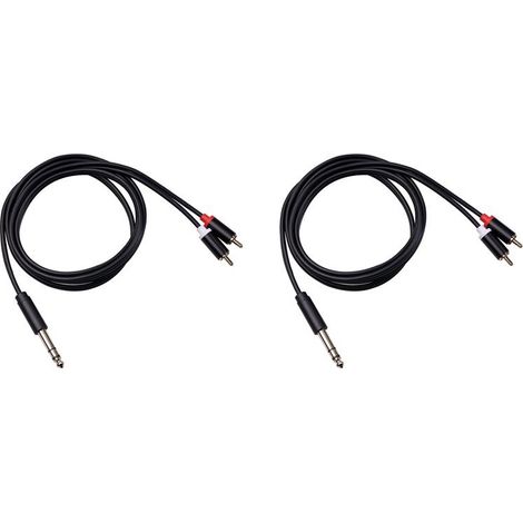 Convient pour deux câbles audio 6,35 mm vers 2 RCA, câble auxiliaire RCA, répartiteur en Y, convient aux amplificateurs audio et aux lecteurs DVD, 1,5 mètre.