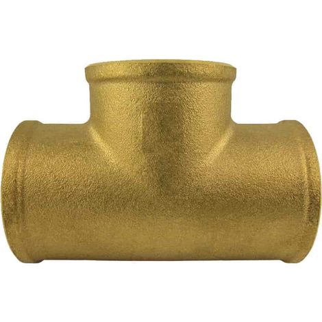 Messing T-Stück, Gewindefitting, reduziert, 3/4" IG x 1/2" IG x 3/4" IG