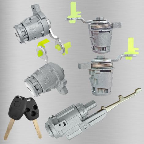 Suitable for Honda CRV all car lock cylinders, ignition locks, 4 door locks, straight plate, 3-button, 3-hole key car door lock cylinders (1/4)