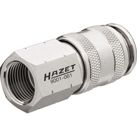 HAZET Raccordo rapido per aria compressa 9001-061, filettatura interna da 3/8 di pollice, Compatibile con vari nippli di sistema, Robusto e durevole, Per nippli di collegamento allaria