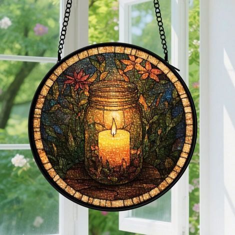 Capteur de soleil en vitrail - décoration spirituelle 25cm (1/4)