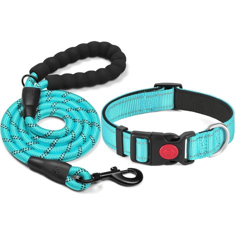 Reflective Dog Collar Padded with Soft Breathable Neoprene, Adjustable Nylon for Small, Medium and Large Dogs (1/5)