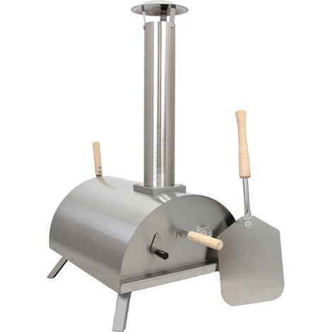 Horno de Pizza de Sobremesa Ahumador Barbacoa Horno de Jardín Parrilla Portátil Acero Inoxidable Pala de Pizza, Piedra de Pizza, Cortador de Pizza, Cubierta de Lluvia GRATIS (1/5)