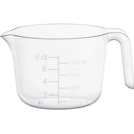 Bol à Mélanger - Mélangez et Mesurez Facilement vos Ingrédients - Des Gâteaux, des Biscuits, des Sauces Délicieuses - 0,8 L - Transparent - Plastique - avec Bec Verseur (1/2)