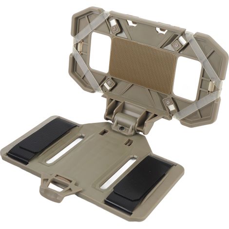 Accessoires pour gilet porte-plaques : support de téléphone avec fixation pectorale pour écrans de 4,7 à 6,7 pouces, pliable, idéal pour les activités de plein air (kaki). (1/5)