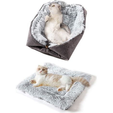 Katzenbettkissen, bequemes und beruhigendes Bett für Hunde und Katzen im Winter