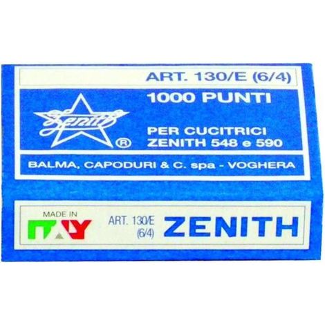 Zenith Punti Metallici 130/E (6/4) Acciaio Naturale 1000 Pz (1/2)