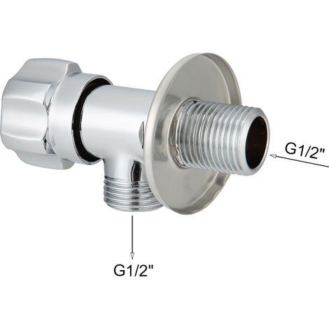 Grifo angular de cobre, G1/2", para lavabos, cocinas y calentadores de agua – Válvula de seguridad con certificación AASS – 300.000 ciclos garantizados (1/5)