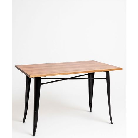 Mesas Bar - Mesa Torix Rectangular Madera Natural 120 x 60 cm - Negro (1/5)