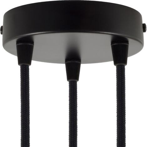 creative cables - Kit rosone cilindrico in Metallo a 3 Fori Smart - Compatibile con assistenti vocali - Conico, Nero