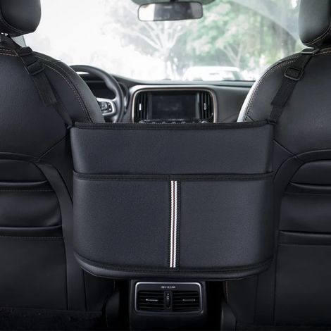 (B) Organiseurs et rangements en cuir pour voiture, porte-sacs à main pour voiture, organisateurs de remplissage d'espace entre les sièges avant, sac de rangement pour sièges auto (1/5)