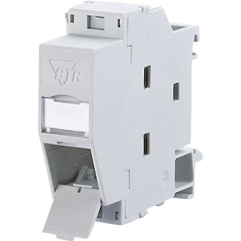 Prise réseau BTRNETCOM pour montage sur rail DIN cat 6 RAL7035 R43005 (1/4)