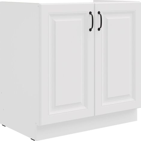 Spülenschrank 80 cm Stilo Weiss Küchenzeile Küchenblock Küche Einbauküche (1/5)