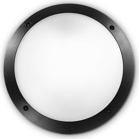 Ideal Lux Lucia - 1 Diffuseur de Lumière Plafonnier / Applique Murale Extérieur Noir IP66, E27 (1/3)