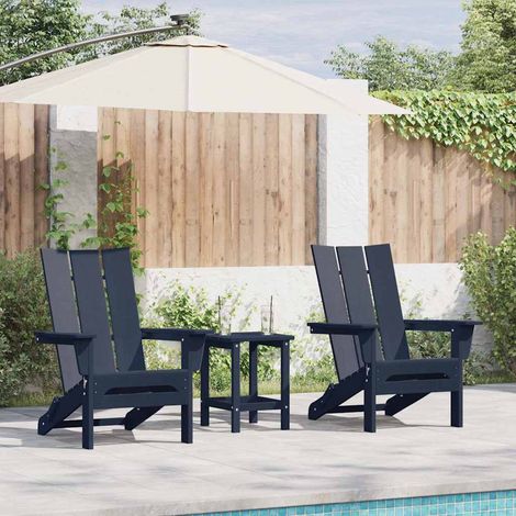 Muebles de lounge para jardín 3 pcs Azul Marino 38 x 38 x 46cm