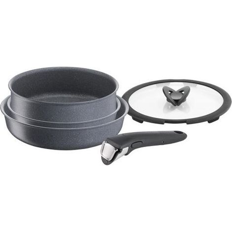 Lagostina Ingenio Mineralis Set Batterie de Cuisine Gris