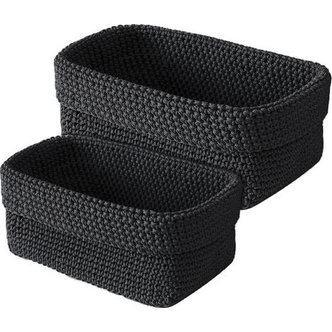 2-teiliges Set faltbarer, gehäkelter Aufbewahrungskörbe (29 x 15 cm und 21 x 13 cm) (1/5)