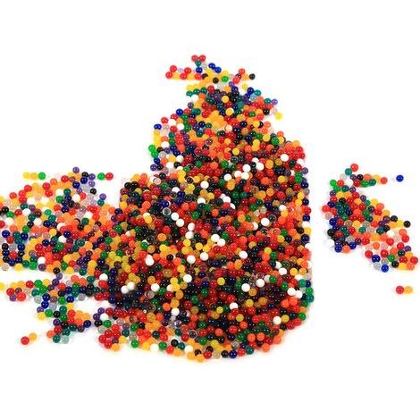 3000 perles de gel cristal décoratives, terre d'eau fleurie, billes de mariage mélangées multicolores. (1/5)