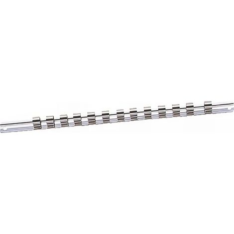 Rail pour 12 douilles 1/4' – Longueur 200 mm – Pour rangement d'outils – Fixation murale robuste – King Tony (1/4)